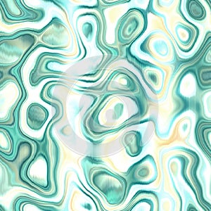 Washed teal wavy blur water reflection melange seamless pattern. Aquarelle effect ashion fabric for coastal nautical