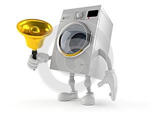 Washer character ringing a handbell