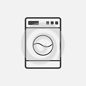 Washer flat vector icon. Laundress sign symbol flat vector illus