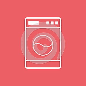 Washer flat vector icon. Laundress sign symbol flat vector illus