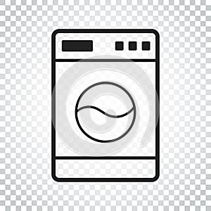 Washer flat vector icon. Laundress sign symbol flat vector illus