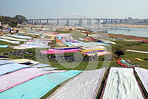 Washermen At Barakar River in India