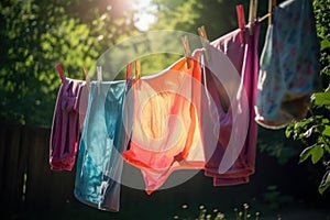 Washes clothes dries rope. Generate Ai