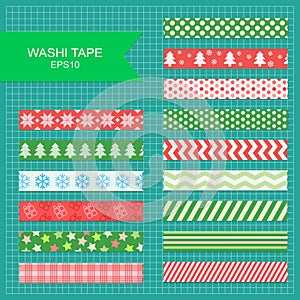 Washi tape christmas strips.