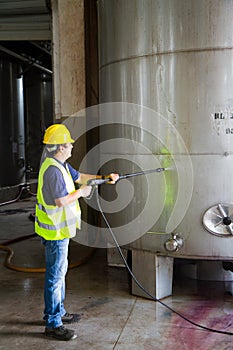 Washing around premises