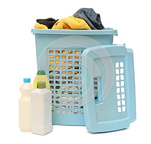 Washing basket with detergent