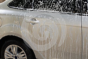 Washing car