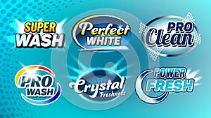 Washing Cleaner Creative Company Logo Set Vector