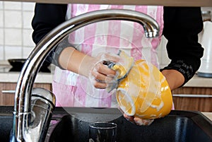 Washing dishes photo