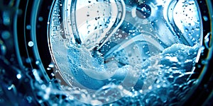 Washing drum with water inside