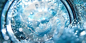 Washing drum with water inside