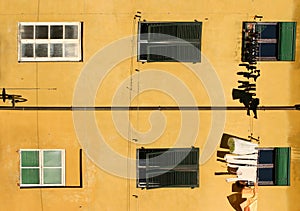 Washing drying outside windows