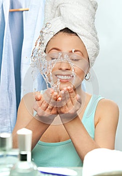 Washing the face