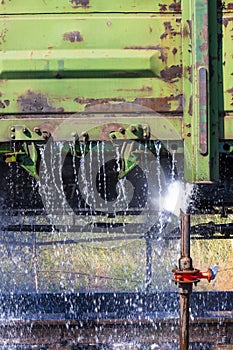 washing of freight wagons