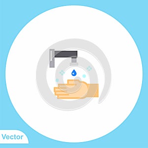 Washing hand flat vector icon sign symbol