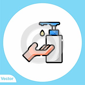 Washing hand flat vector icon sign symbol