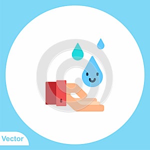 Washing hand flat vector icon sign symbol