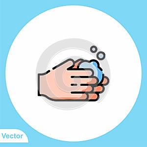 Washing hand flat vector icon sign symbol