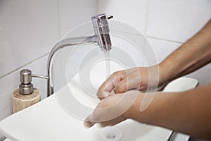 Washing hands for coronavirus prevention