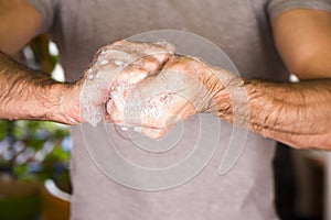 Washing hands rubbing with soap man for corona virus prevention, hygiene to stop spreading coronavirus