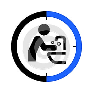 Washing hands 30 seconds sign icon photo