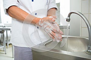 Washing hands with soap