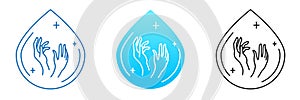 Washing hands with soap to keep clean, vector