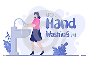 Washing Hands With Soap Water Bubbles For Prevent Corona Covid 19, Daily Care, Disinfection So That Antibacterial And Hygiene.