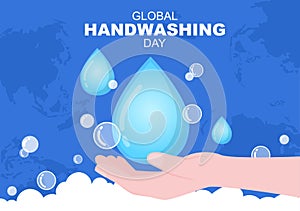 Washing Hands With Soap Water Bubbles For Prevent Corona Covid 19, Daily Care, Disinfection So That Antibacterial And Hygiene.