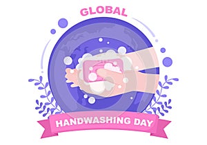 Washing Hands With Soap Water Bubbles For Prevent Corona Covid 19, Daily Care, Disinfection So That Antibacterial And Hygiene.