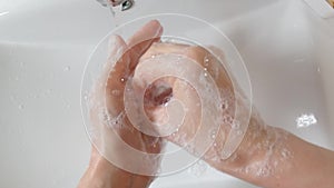 Washing Hands Upper View
