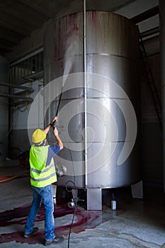 Washing the industrial premises