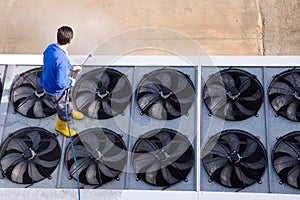 Washing the industrial premises photo