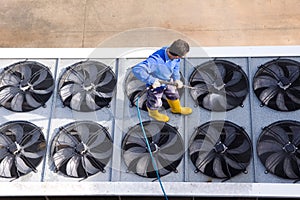 Washing the industrial premises photo