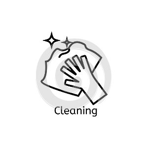 Washing, ironing, clean laundry line icons. Washing machine, iron, handwash and other clining icon. Order in the house linear sign