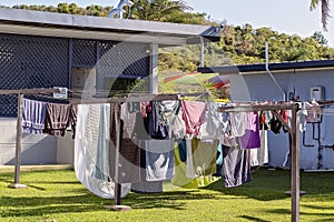 Washing On The Line Drying In The Sun