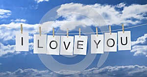 Washing Line with i love you.