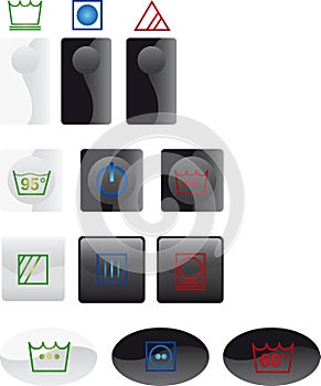 Washing machine buttons