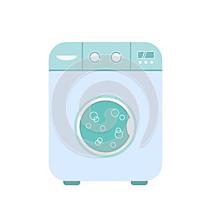 Washing machine in cartoon style isolated on white background