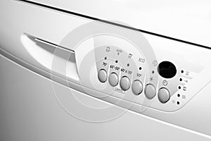 Washing machine control panel closeup