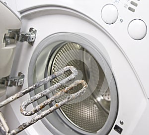 Washing machine and damaged heater