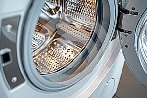 Washing machine detailed view laundry hygiene equipment fresh clean garments clothing clothes appliance household chores