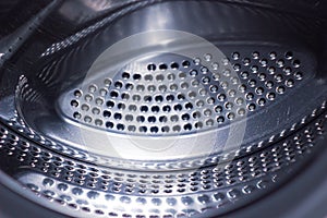 Washing machine drum, beautiful metal background