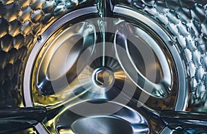 Washing machine drum interior, Internal view of an empty washing machine drum.