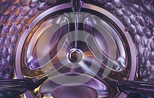 Washing machine drum interior, Internal view of an empty washing machine drum.