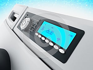 Washing machine front panel with LCD display