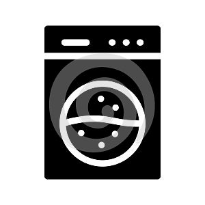 Washing machine glyph flat vector icon