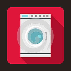 Washing machine icon, flat style