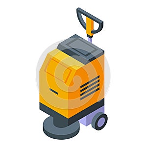 Washing machine icon isometric vector. Cleaning floor