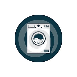 Washing machine icon. Vector illustration, flat design